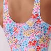 European & American Women's High-Waist Backless Print One-Piece Swimsuit