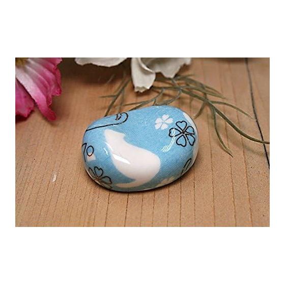 Ceramic Cat Chopstick Rest Set - 5 pcs, Fava Bean Shape, Direct from Manufacturer, Cat Silhouette Design, Pink, Orange, Blue, Green, Gray, Mino Ware,