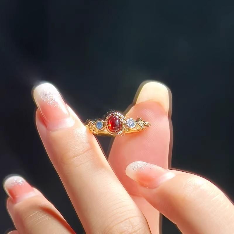 

Винтажные кольца Little Palace Sparrow Ruby для женщин, изысканное цветное кольцо, классика, стиль, ювелирные изделия для вечеринок, подарок resizable