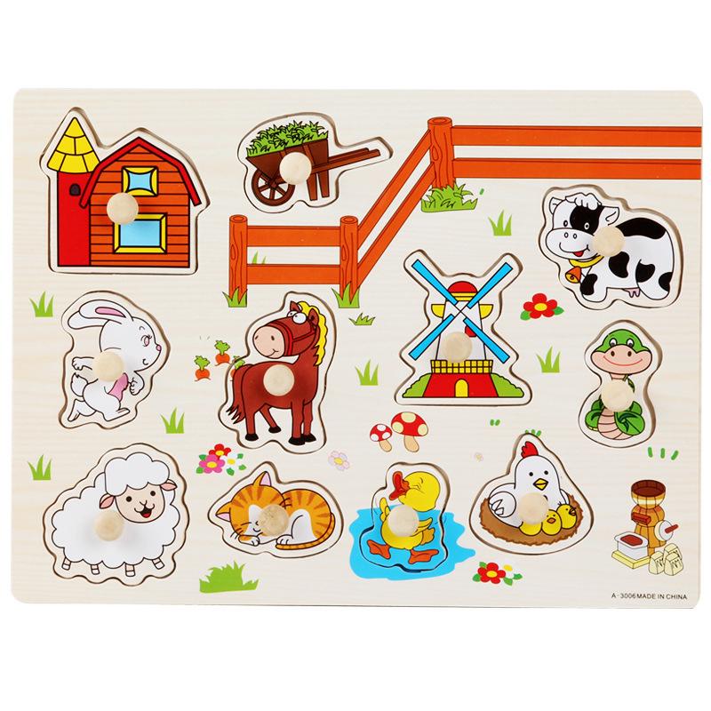Mushroom Peg Montessori Wooden Puzzle: Letters, Numbers, Fruits & Shapes for Early Learning