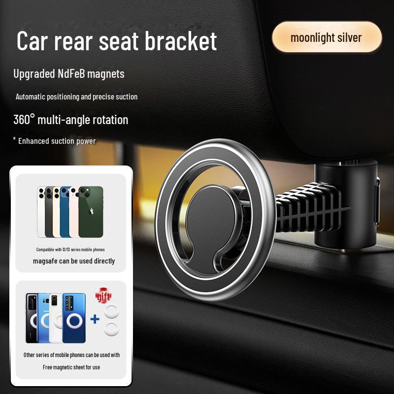 New Magnetic Car Phone Holder: Magsafe Compatible, Rear Seat Support, Navigation Mount