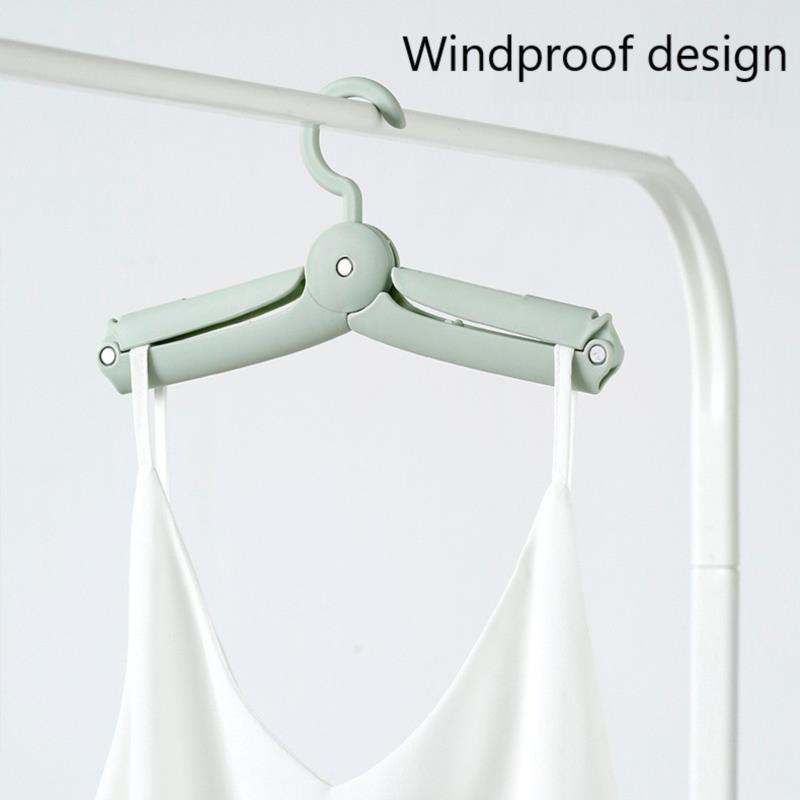 Mini Travel Foldable Closet Clothes Hanger Home Portable Windproof Non-Slip Rack