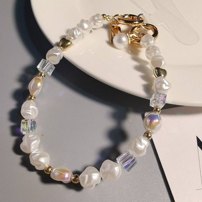 Pvc Phone Lanyard With Pearl Pendant And Crystal Beads For Men And Women