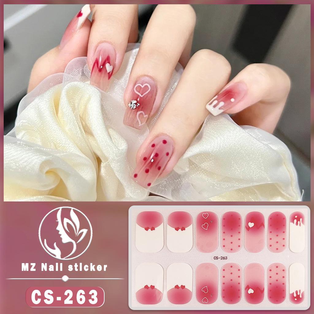 CS Wasserdichte Gel-Nagellack-Sticker - Vollabdeckung Japanischer Koreanischer Stil Neujahr Nagelkunst-Aufkleber