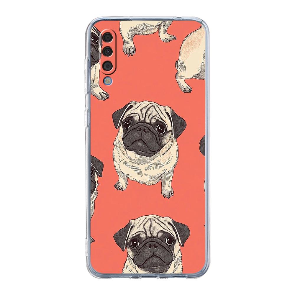 Phone Case For Samsung A56 A36 A26 A16 A14 A12 A22 A32 5G A34 A42 A52 A54 A50 A70 A40 A20S A04S A06 Cover Animal Pug close up