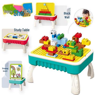 Erasable Drawing & Building Block Table with Toy Storage – Ideal for 3+ Years