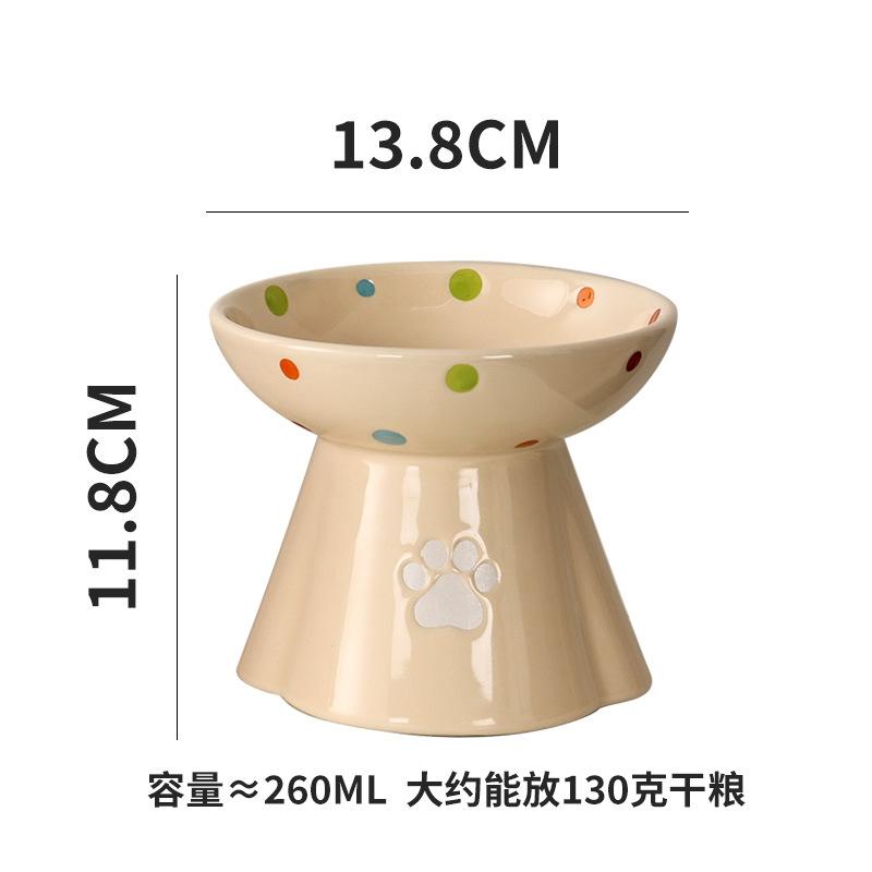 Cat Bowl Ceramic Neck Guard Cat Food Bowl Preventing Dark Chin High Cat Bowl Cat Teddy Dog Bowl Drinking Bowl Pet Food Bowl