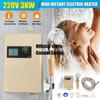 220V Electric Hot Tankless Water Heater Bathroom Kitchen Instant Water Heater Temperature Display Heating Shower Universal 3000W