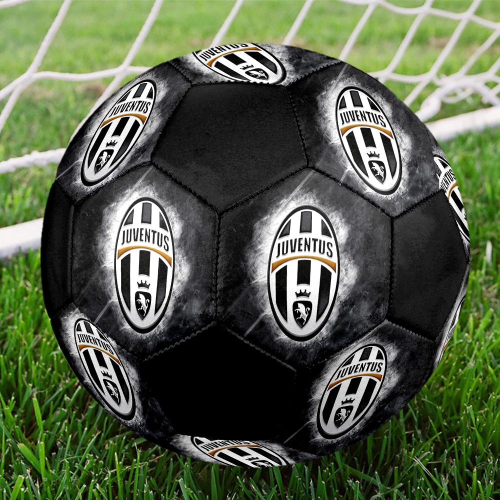 Pallone da Calcio Juventus FC, colorato, adatto a tutte le età, cucito a macchina, materiale PVC, qualità da competizione, resistente e ad alto rimbalzo
