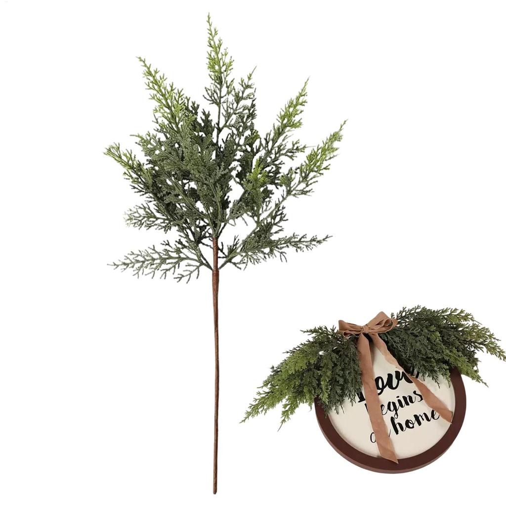 1pcs Christmas Greenery Stems Artificial Cedar Home Decor Artificial Christmas Greenery Pine Stems for Crafts Wreath Vase Filler