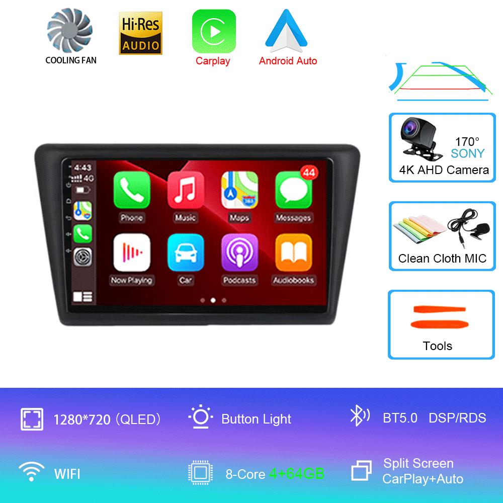Android 14 Car Radio For Skoda Rapid 2013-2019 Multimedia Video Player Stereo GPS Navigation Wireless Carplay Android Auto WIFI