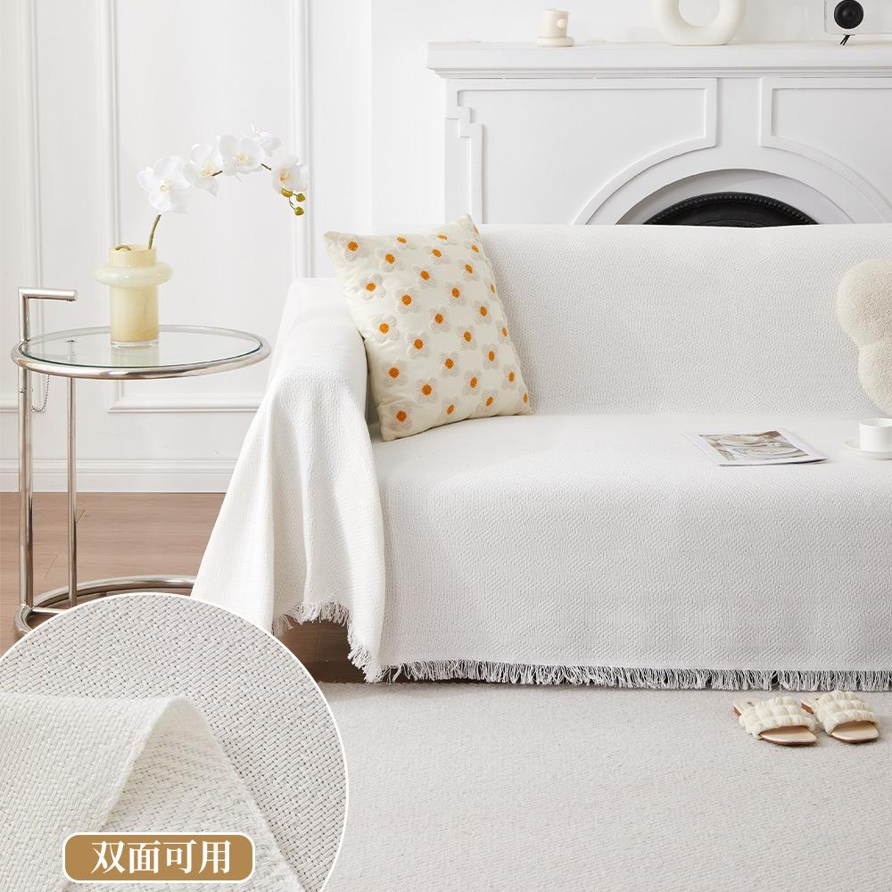 Cream Style Sofa Cover Full Coverage Universal All Season Couch Blanket for Picnic Camping