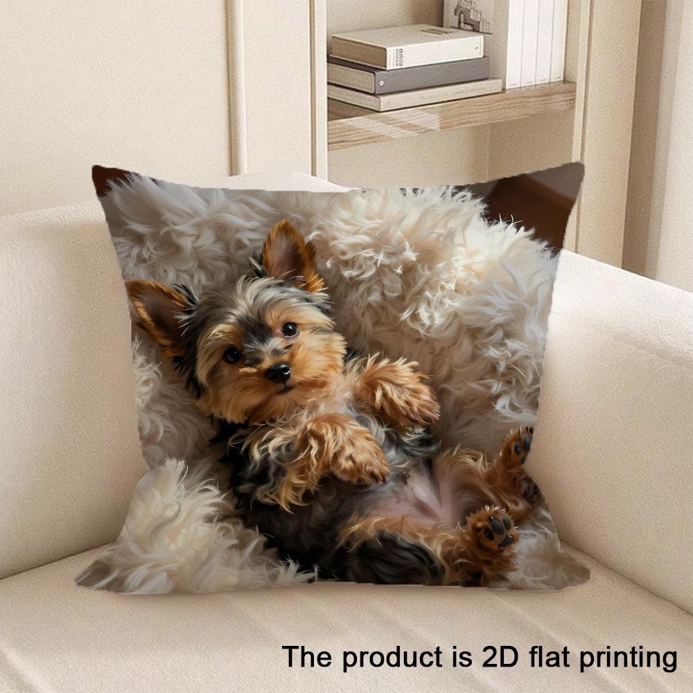 1pc Adorable Pet-Printed 2D Flat Printing Pillowcases Sofa cushion cover home bedroom room decoration