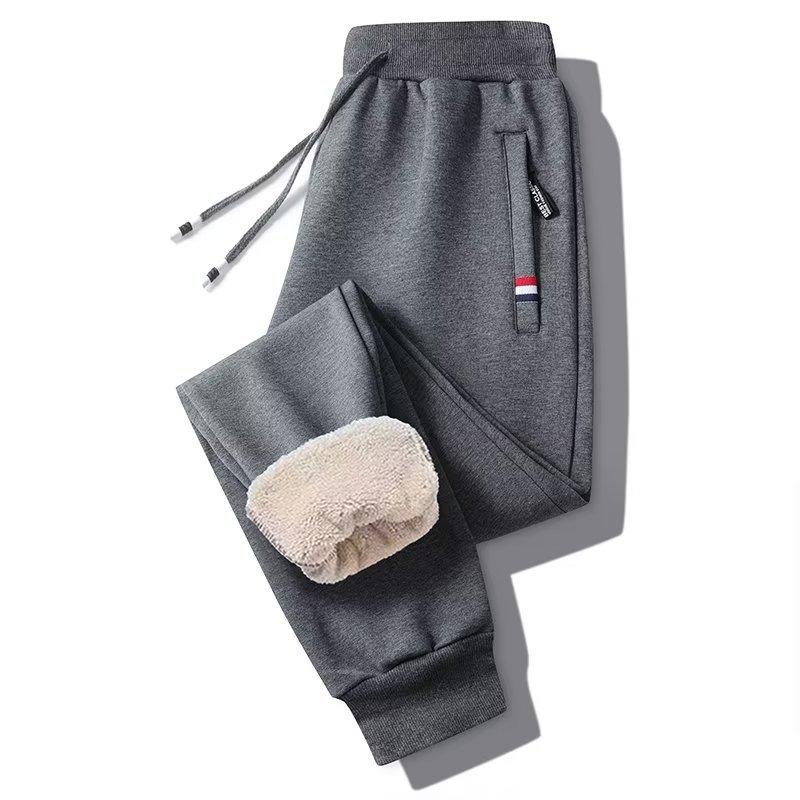 Men's Winter Lambskin Pants Thick Fleece Pants Warm Pants Men's Casual Sports Pants