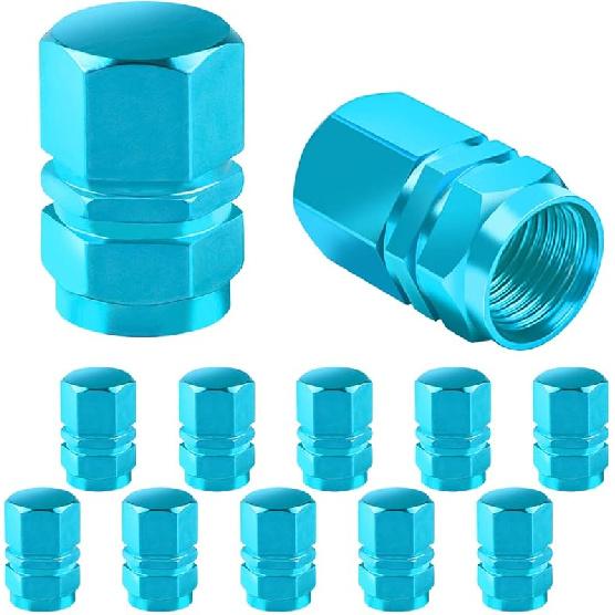 Car Tire Valve Stem Cap, 12 Pcs Wheel Valve Covers, Leak-Proof Air Caps Cover, Airtight Aluminum Alloy Hexagon Shape Tyre Accessory, Universal for