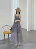Summer new Korean fluttering design sense cascading ruffle edge suspender dress gentle and long