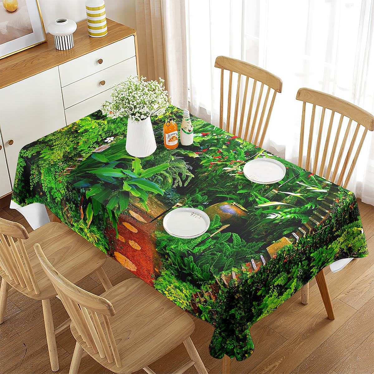Rustig tuintafelkleed Bloem Plant Lente Thema Decor Rechthoekig tafelkleed Eetkamer Buitenpicknick Mooie decoraties 90x150cm