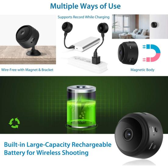 Mini High Clarity 1080P Wireless WiFi Video Record DV Home Security Night Vision IP-kamera