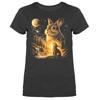 Bunny Howling At the Moon Silly Rabbit Easter Women's T Shirt Vintage Washed Casual Fashion Stylish Breathable Stretched Soft