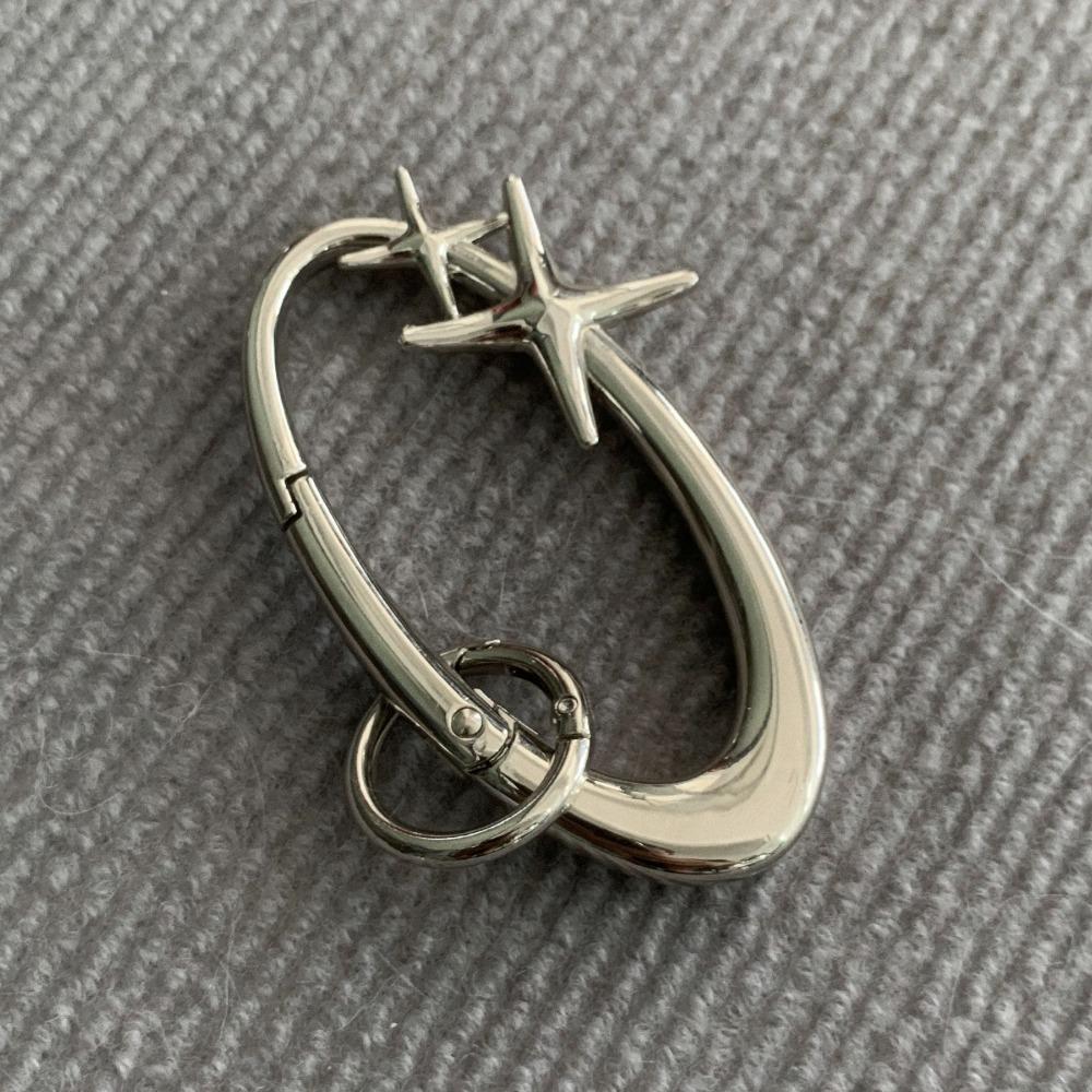 Bag Charm Punk Star Keychain Belt Buckle Star Key Ring Y2K Oval Carabiner  Backpack Decor