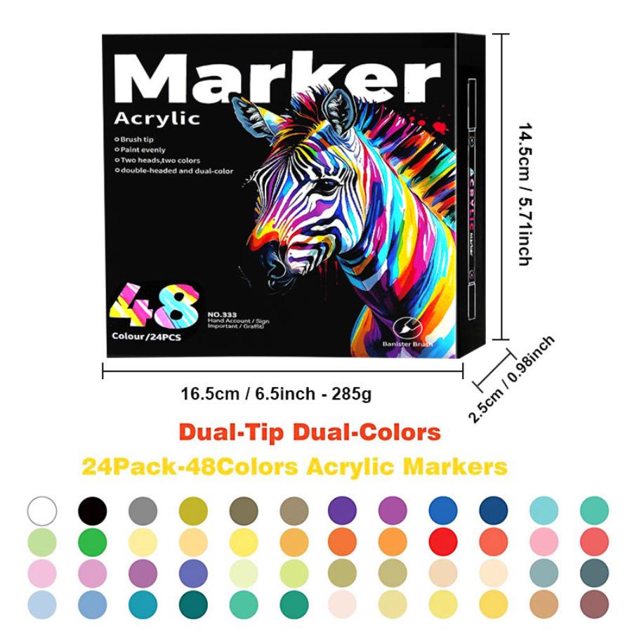 36-farbige wasserbasierte Marker mit doppelter Spitze für DIY und Kindergartenkunst.
