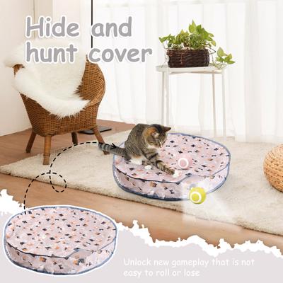Interactive Cat Toy Mat For Indoor Cats, Automatic Motion Activated Moving Ball Hide And Seek Game, For Indoor Exercise Ball, 72cm Play Mat