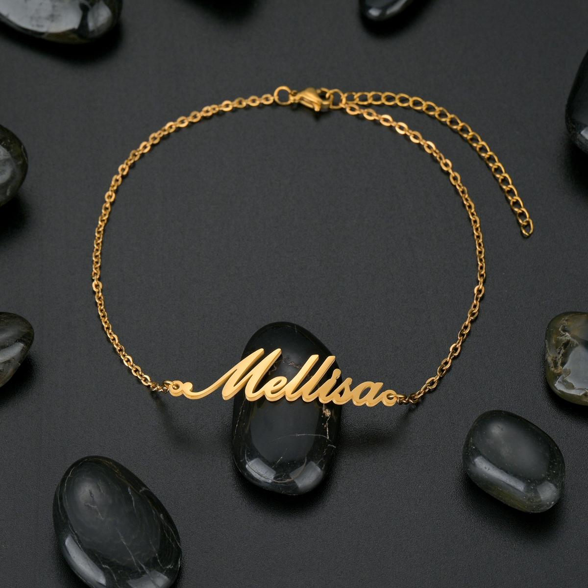 

Atoztide Personalized Custom Name Bracelet for Women Men Stainless Steel 10mm Cuban Chain Nameplate Handmade Bangle Jewelry Gift silver color&9cm