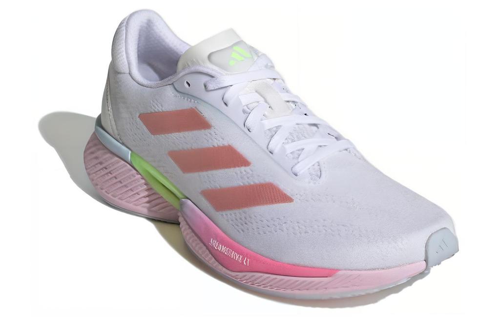 adidas Supernova Eterno Cushioning, Wear Resistant Low Top Running Shoes Women's White Pink IH0445