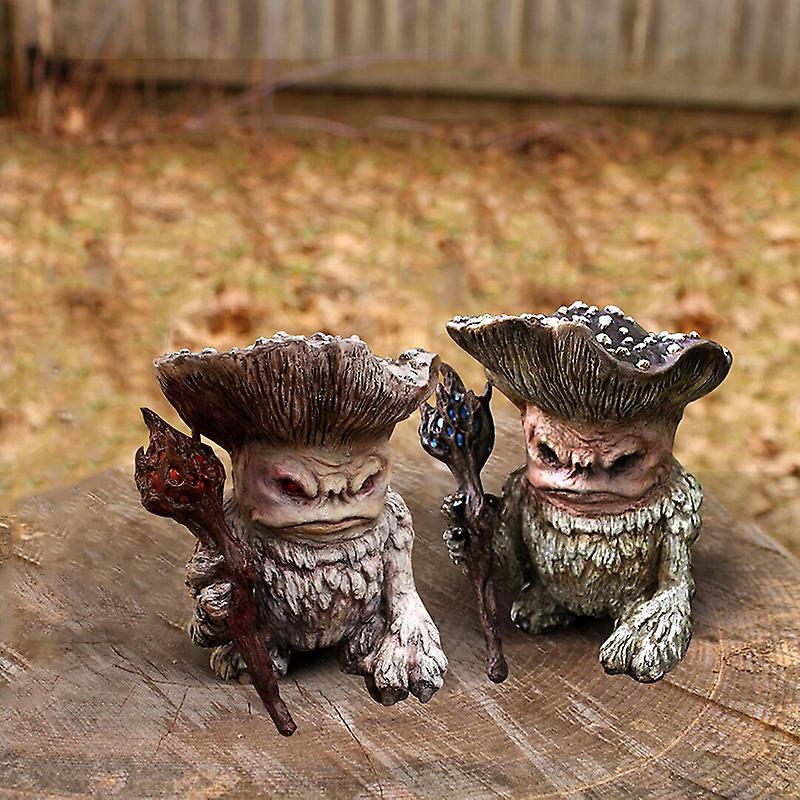 Feen Pilz Monster Schamane Zauberer Troll Harz Gartenornament Hof Rasen Außen Dekoration