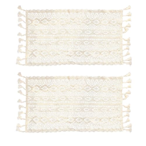 Two White Lace Placemats, Nordic Style, Heat-Resistant, Vintage Afternoon Tea Coasters