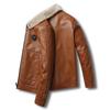 Men's Winter PU Leather Motorcycle Jacket with Lambswool Lining - Korean Style, Windproof, Thickened