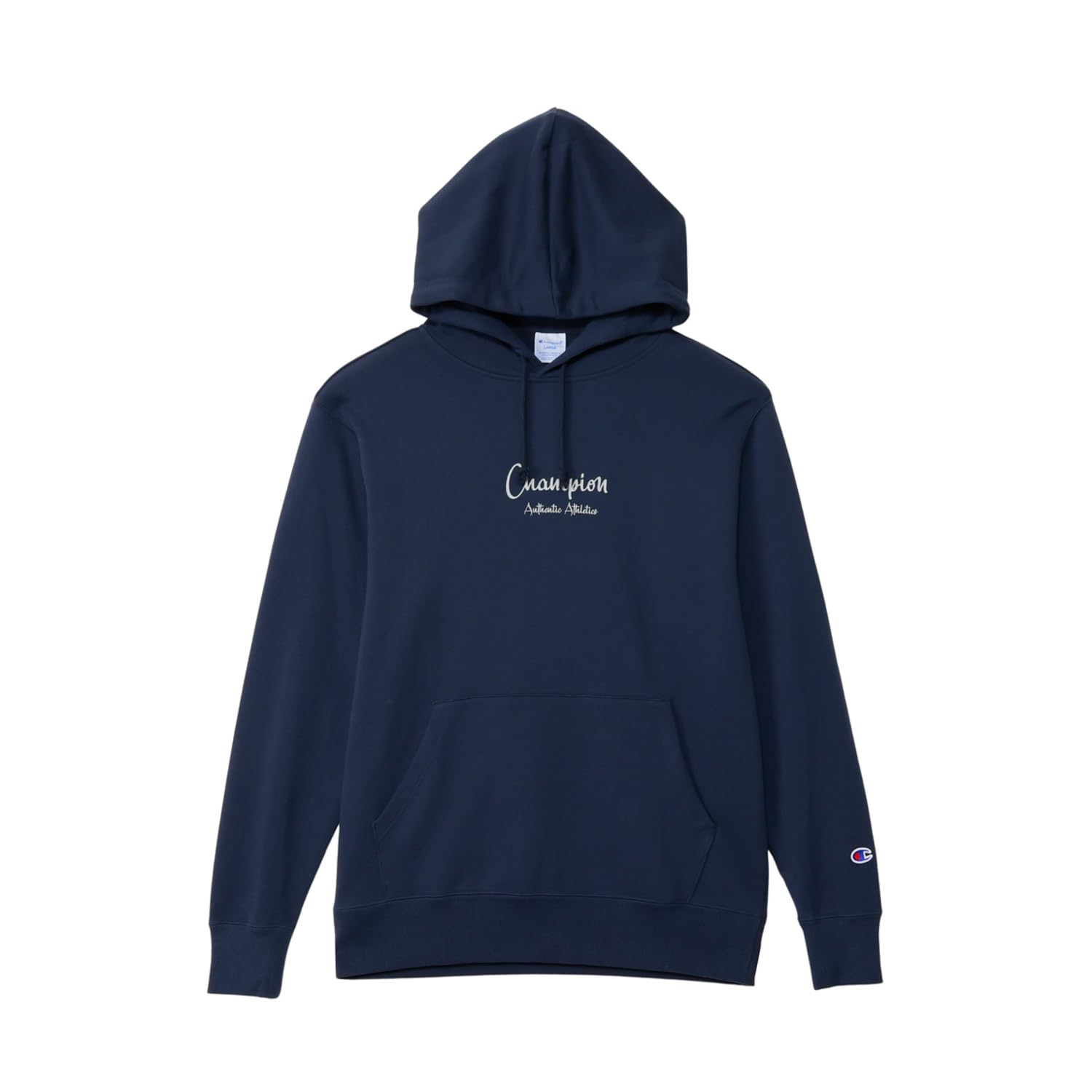 

Champion Long Sleeve Graphic Logo Rubber Print Hooded Men s Sweatshirt, Navy, C3-A132