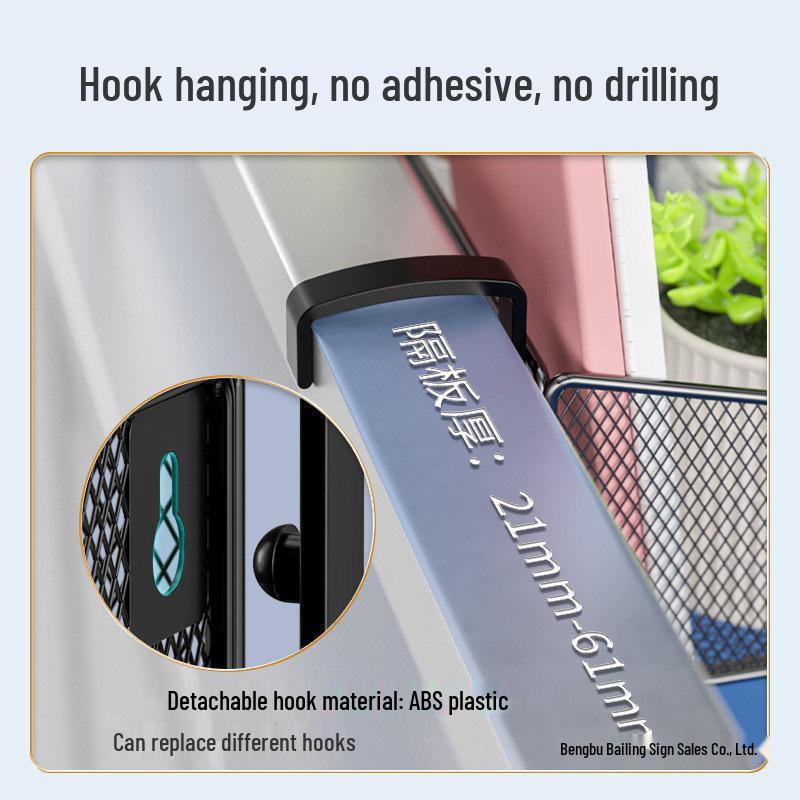 Creative Metal Desktop File Holder with Hanging Divider Hooks
