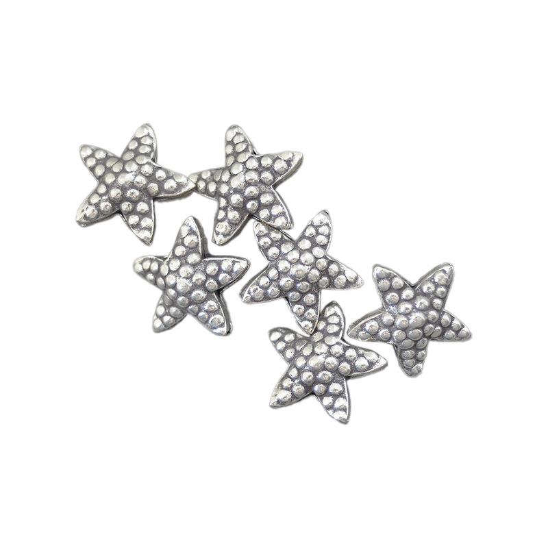 Thai Silver Retro Polka Dot Starfish Beads for Women - DIY Casual Accessories