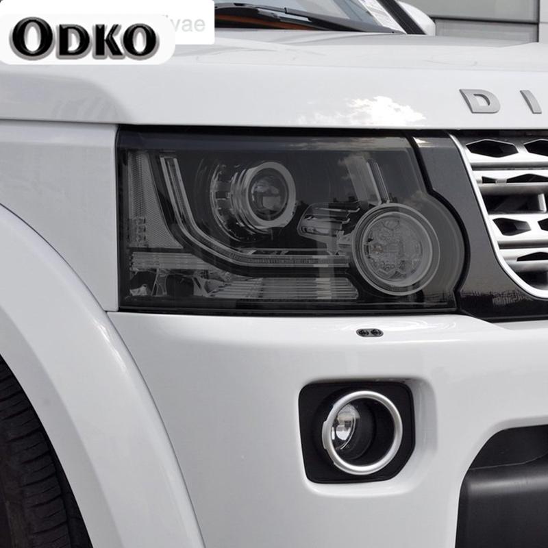 2X Car Headlights Tint Smoked Black Protective Film Transparent TPU Sticker For Land Rover Discovery 4 LR4 2009-2016 Accessories