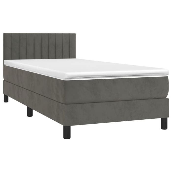 VidaXL Sommier à Lattes de Lit avec Matelas et LED, Lit Rembourré, Lit Simple, Lit Adulte de Chambre à Coucher Intérieur, 3134502