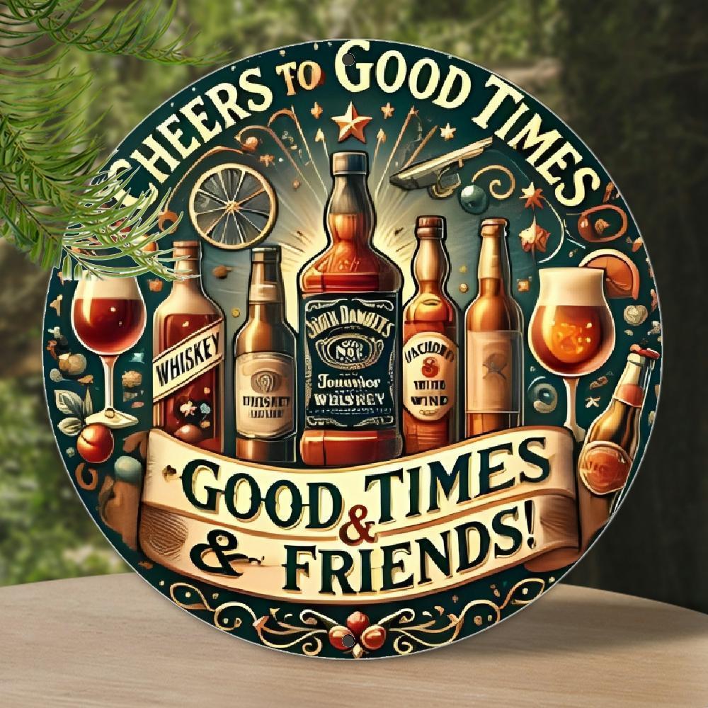 Vintage Sole dItalia Limoncello Italian Lemon Liqueur Round Metal Tin Sign Retro Mediterranean Italian Coastal Themed Wal 20x20cm(8x8inch)