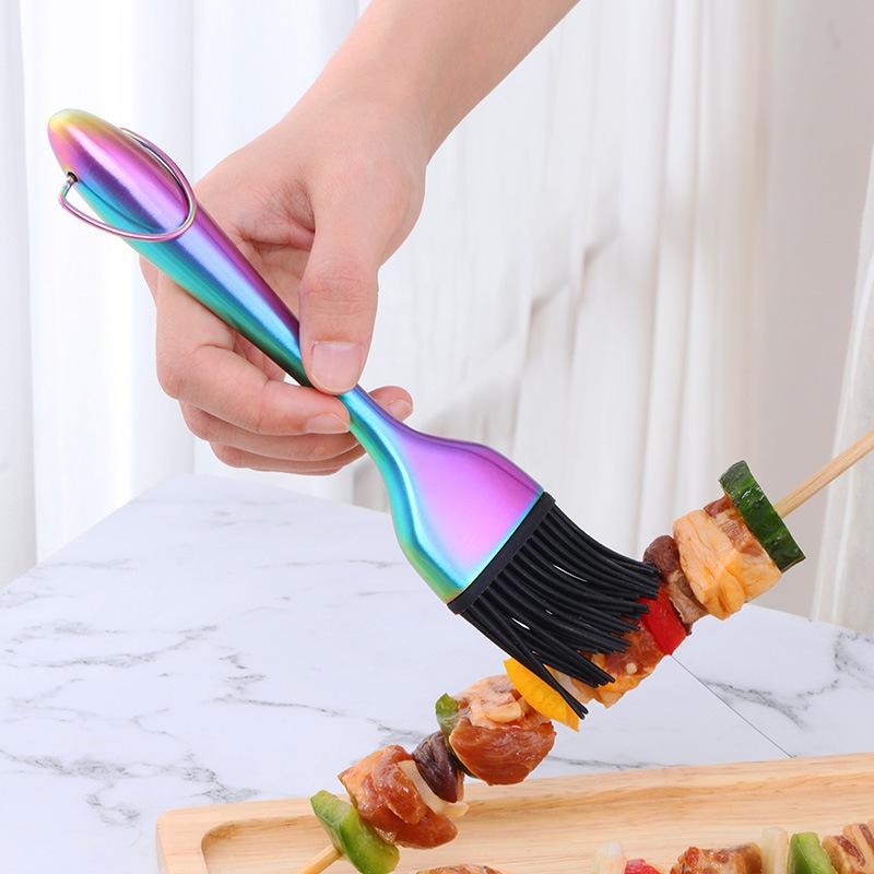 Stainless Steel Silicone Oil Brush, Kitchen Electric Griddle, Pancake Baking, Barbecue Brush, Small Oil Brush