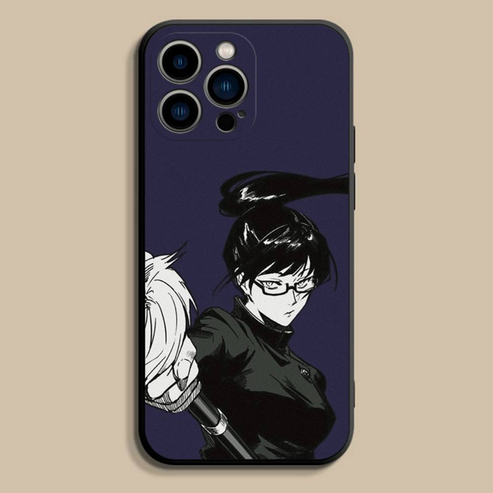 M-Maki Zenin Jujutsu Kaisen Phone Case For iPhone 17,16,15,14,13,12,Pro,Max,Plus,E,SE4,Air,Mini Black Soft Cover