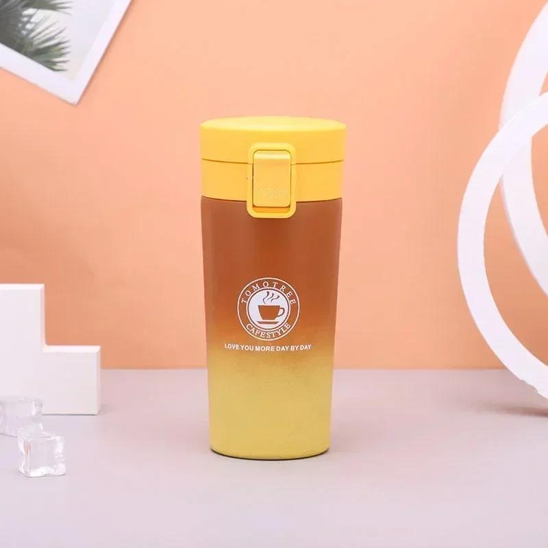 Tasse à café thermos 380/500 ml Tasses à café en acier inoxydable Flasque à vide à double paroi Bouteille d'eau étanche Tasse thermos à dégradé