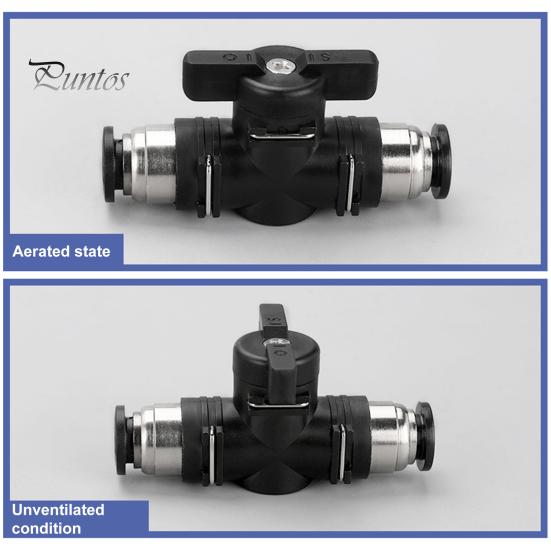 Pneumatický zatlačovací rychlospojka Ruční ventil Černý BUC 6mm 8mm 10mm 12mm Ventil regulace průtoku vzduchu k otáčení spínač Ruční omezení proudu kuličkou