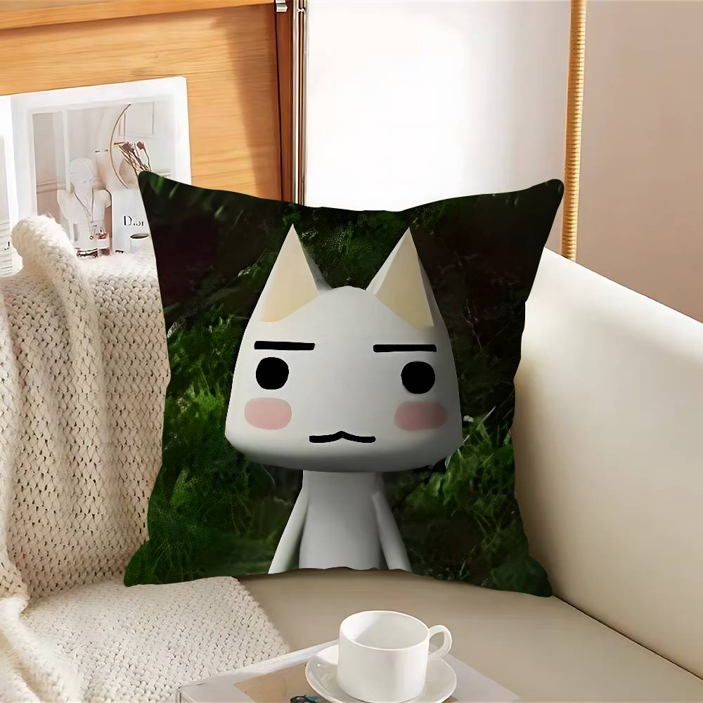 Inoue Anime Toro CUTE CatS Pillow Case Removable Washable Cushion Cover – All-Season Soft Linen