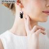 2D Flat Halloween Acrylic Earrings Decoration Cute Black Cat Pendant Jewelry Girls Women Halloween Gift