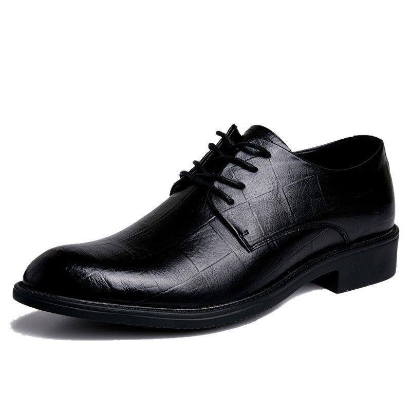 Summer Business Men'S Leather Shoes Men'S Pointed Wedding Shoes Leisure Inside High Lace Up Fashion Men'S Shoes
