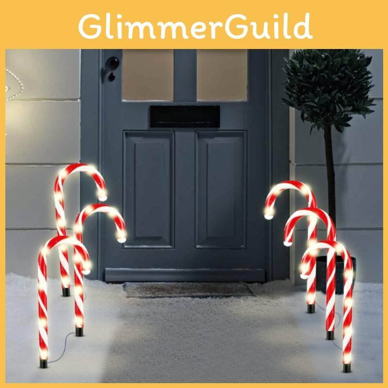 Christmas Solar Candy Cane Light String For Courtyard Garden Decoration Lawn