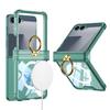 Samsung Zflip7 Mobile Phone Case Transparent Airbag Ring Holder Flip7 Folding Anti Fall Full Cover Case
