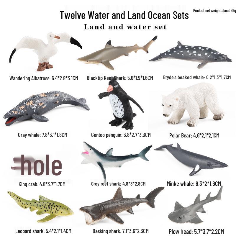 Polar Wildlife Animal Model Toy Set: Polar Bear & Penguin