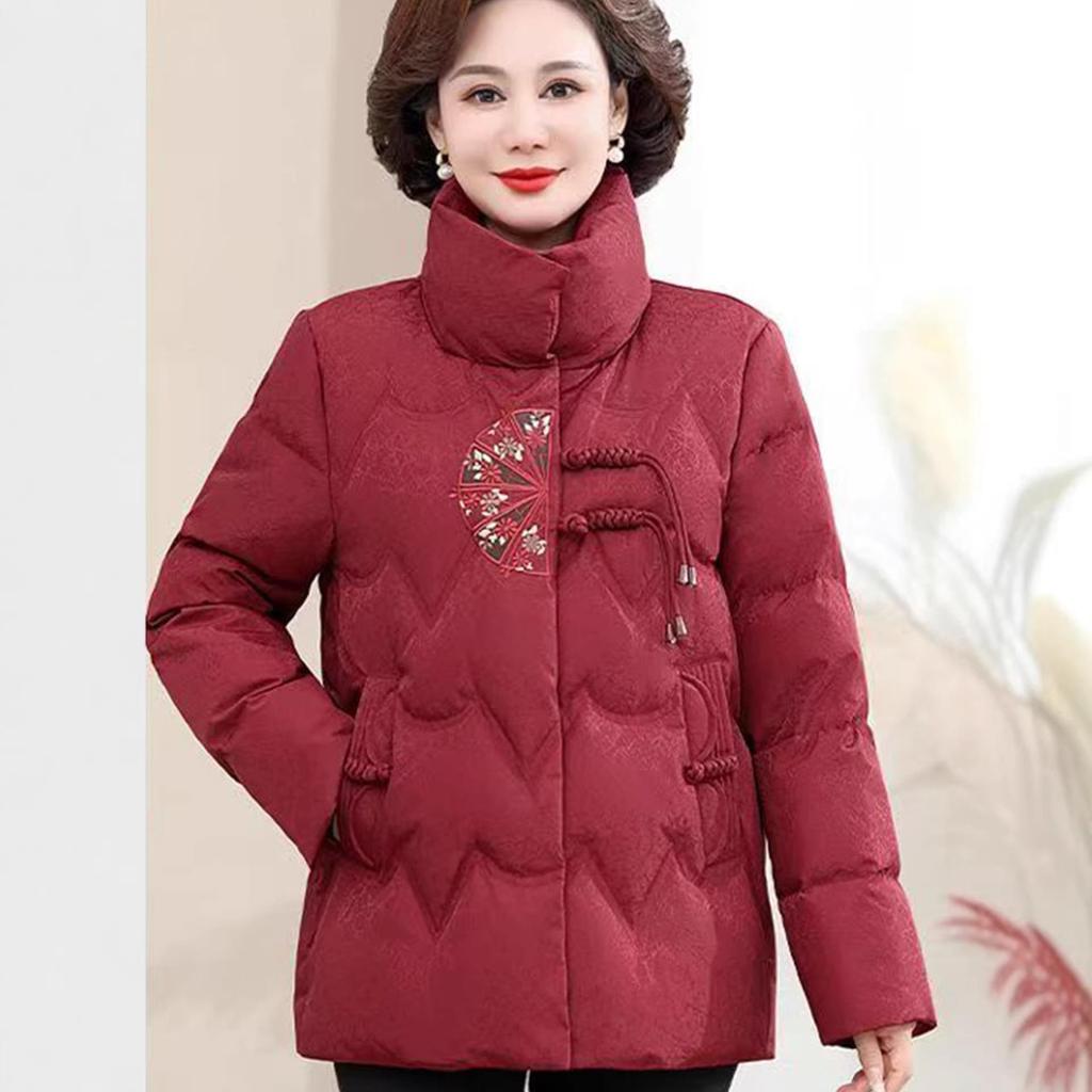2025 Fashionable Short Winter Cotton Down Jacket for Middle-aged & Elderly Women, Warm Mom's Outerwear