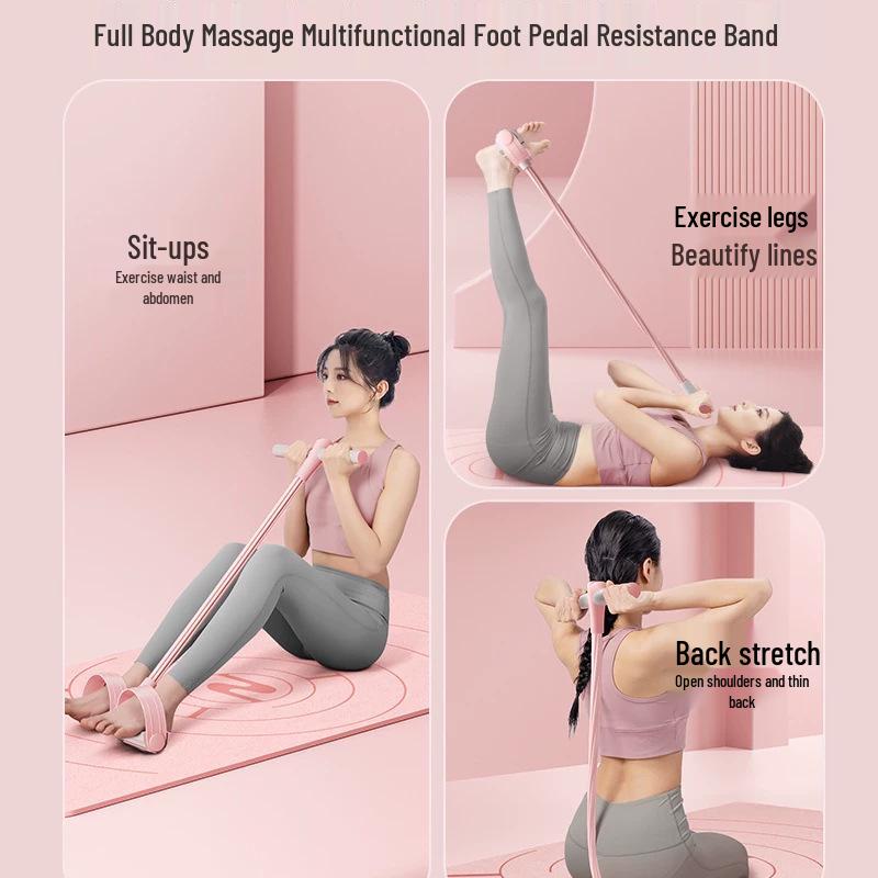Foot Pedal Resistance Band: Sit-up Assist & Yoga Shoulder Stretching Aid