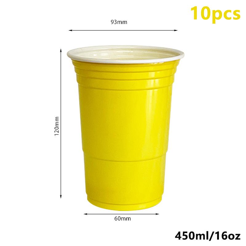 10Pcs 450Ml Colorful Disposable Plastic Cup Beer Pong Cup Redcups Cup For Graduation Party Or Bar Game Company Party